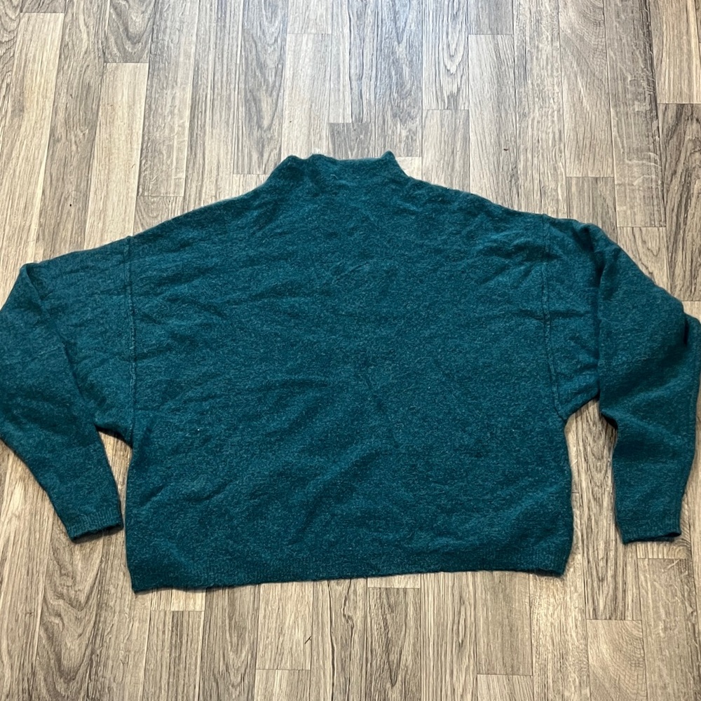 EUC free people boxy, mock neck sweater wool alpaca blend